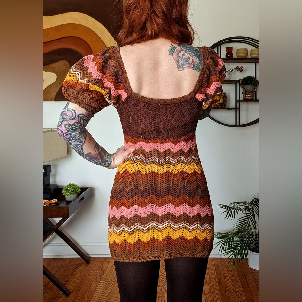 NWT SPELL THE ZIGGY CROCHET MINI DRESS |Size Medium - Picture 7 of 9